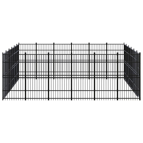 vidaXL Outdoor Dog Kennel Steel 33.18 m²