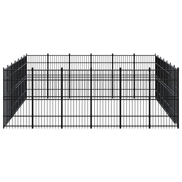 vidaXL Outdoor Dog Kennel Steel 38.71 m²