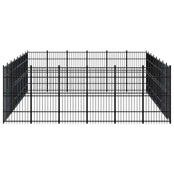 vidaXL Outdoor Dog Kennel Steel 44.24 m²