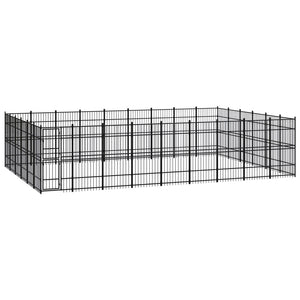 vidaXL Outdoor Dog Kennel Steel 49.77 m²