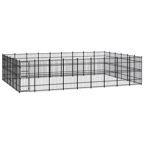 vidaXL Outdoor Dog Kennel Steel 49.77 m²