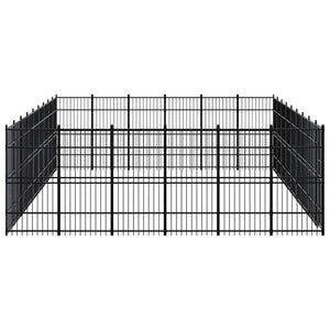 vidaXL Outdoor Dog Kennel Steel 49.77 m²