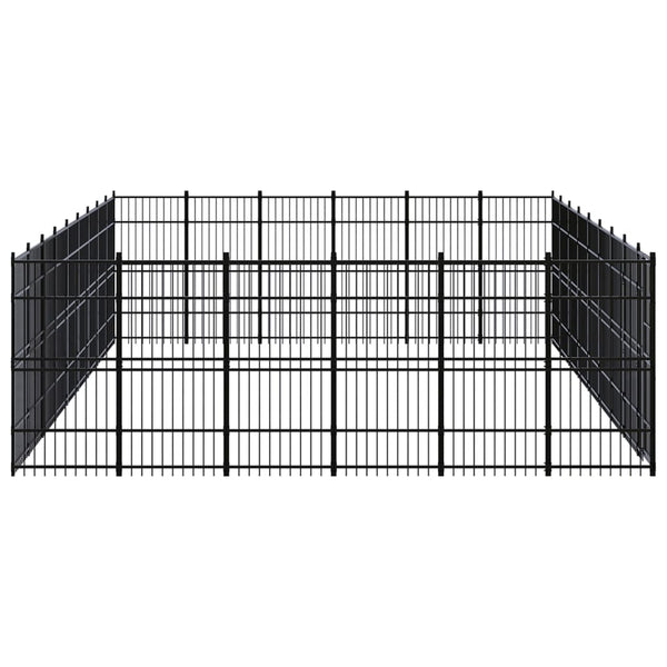 vidaXL Outdoor Dog Kennel Steel 49.77 m²