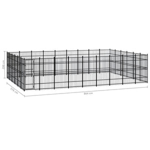 vidaXL Outdoor Dog Kennel Steel 49.77 m²