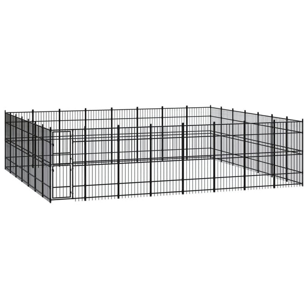 vidaXL Outdoor Steel Dog Kennel 51.61 m²