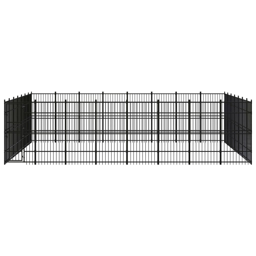 vidaXL Outdoor Steel Dog Kennel 51.61 m²