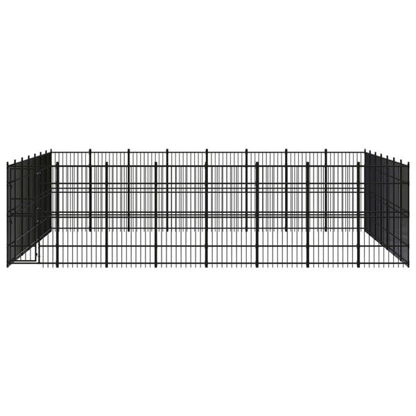 vidaXL Outdoor Steel Dog Kennel 51.61 m²