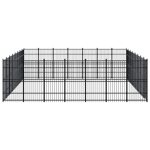 vidaXL Outdoor Steel Dog Kennel 51.61 m²