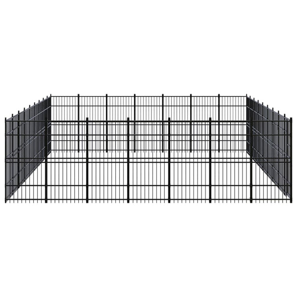 vidaXL Outdoor Dog Kennel Steel 58.06 m²