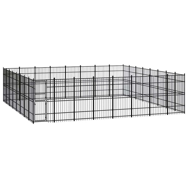 vidaXL Outdoor Dog Kennel Steel 58.98 m²