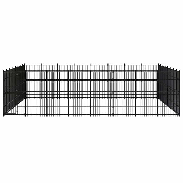 vidaXL Outdoor Dog Kennel Steel 58.98 m²