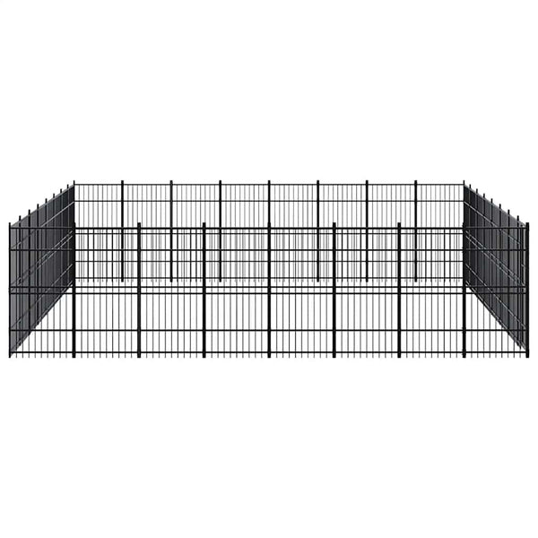 vidaXL Outdoor Dog Kennel Steel 58.98 m²