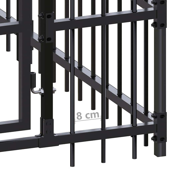 vidaXL Outdoor Dog Kennel Steel 58.98 m²