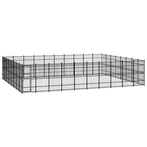 vidaXL Outdoor Dog Kennel Steel 73.73 m²