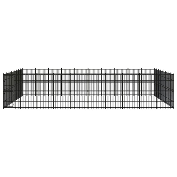 vidaXL Outdoor Dog Kennel Steel 73.73 m²