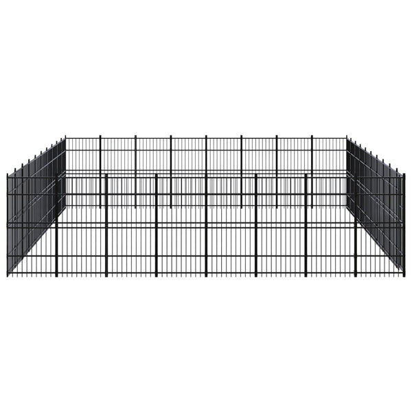 vidaXL Outdoor Dog Kennel Steel 73.73 m²