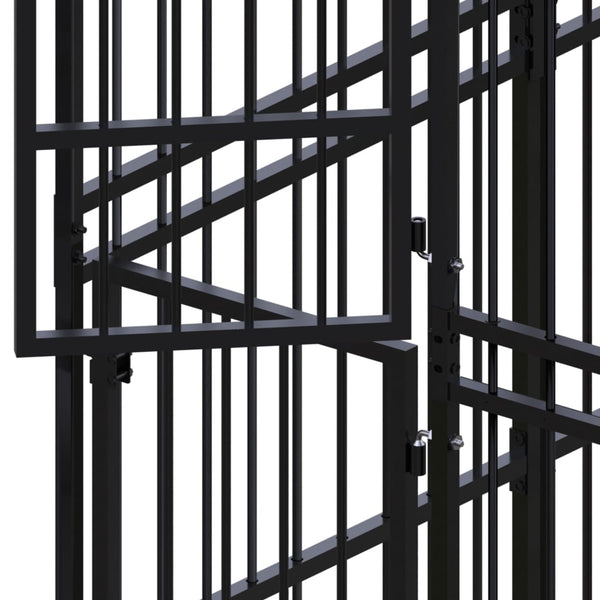 vidaXL Outdoor Dog Kennel Steel 73.73 m²