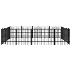 vidaXL Outdoor Dog Kennel Steel 74.65 m²