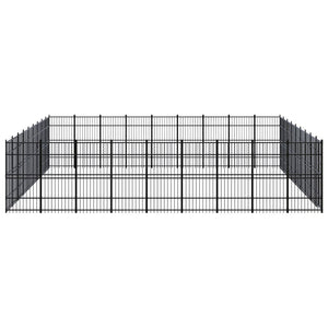 vidaXL Outdoor Dog Kennel Steel 74.65 m²