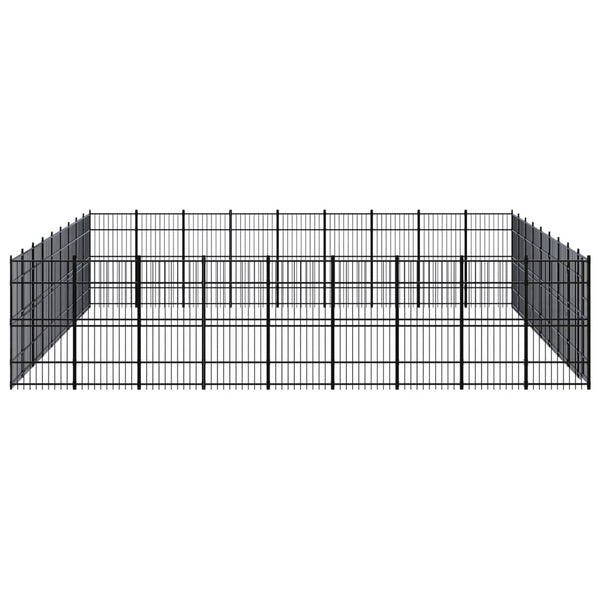 vidaXL Outdoor Dog Kennel Steel 74.65 m²