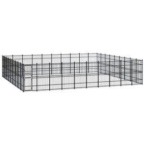 vidaXL Outdoor Dog Kennel Steel 82.94 m²