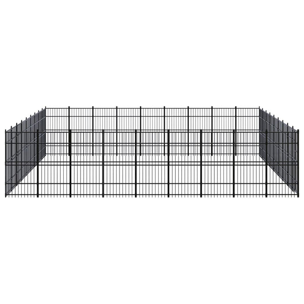 vidaXL Outdoor Dog Kennel Steel 82.94 m²