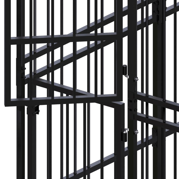 vidaXL Outdoor Dog Kennel Steel 82.94 m²