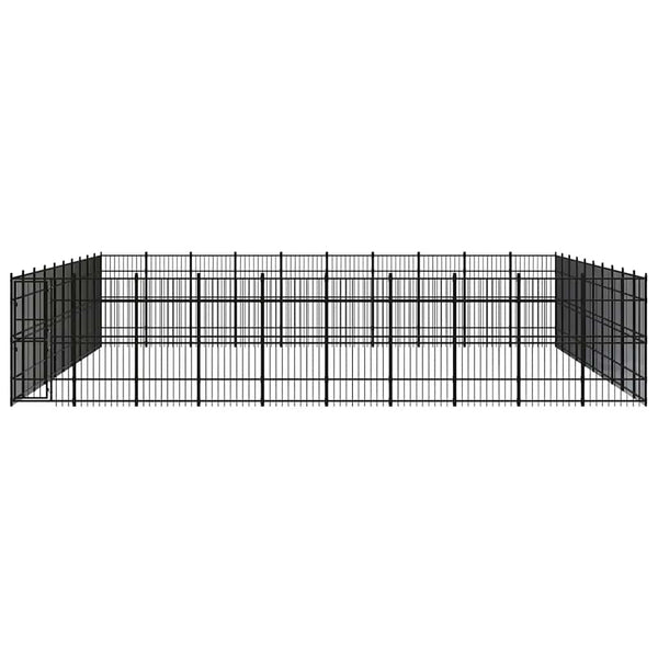 vidaXL Outdoor Dog Kennel Steel 92.16 m²