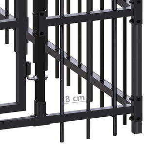 vidaXL Outdoor Dog Kennel Steel 92.16 m²