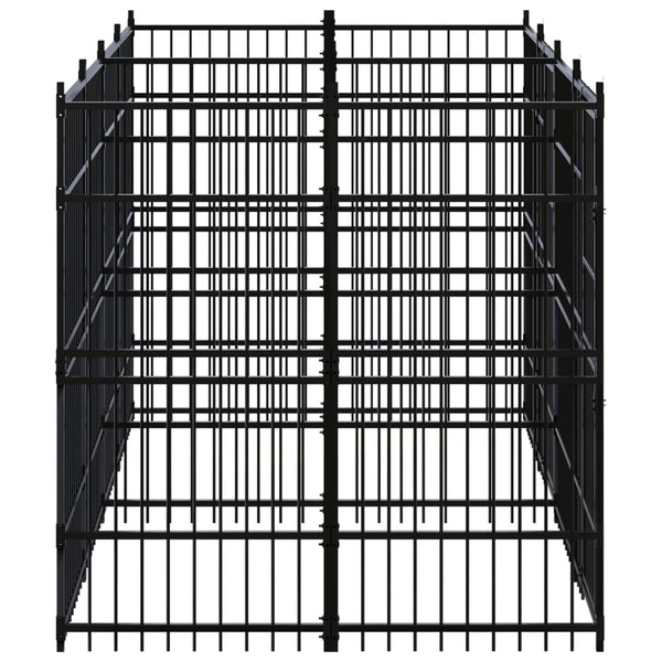 vidaXL Outdoor Dog Kennel Steel 7.37 m²