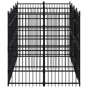 vidaXL Outdoor Dog Kennel Steel 11.06 m²