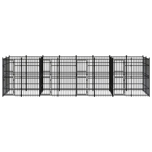 vidaXL Outdoor Dog Kennel Steel 14.75 m²