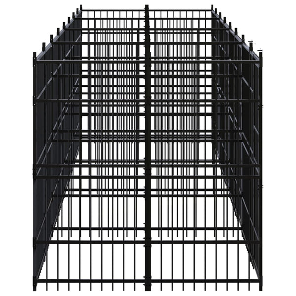 vidaXL Outdoor Dog Kennel Steel 14.75 m²