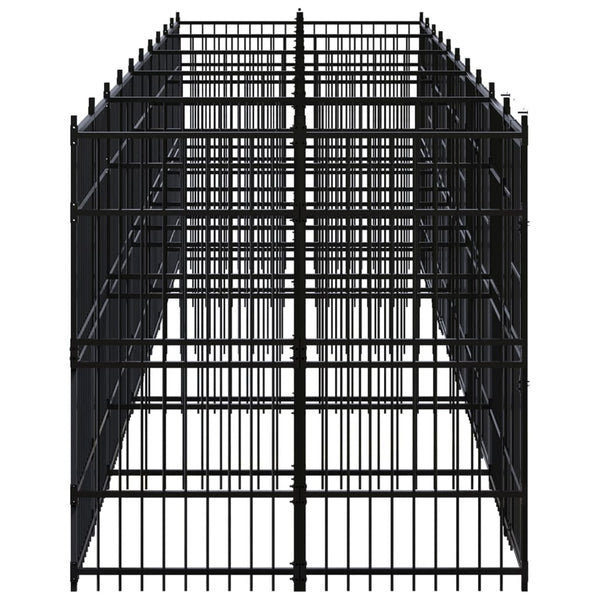 vidaXL Outdoor Dog Kennel Steel 18.43 m²