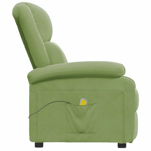 vidaXL Massage Recliner Light Green Velvet