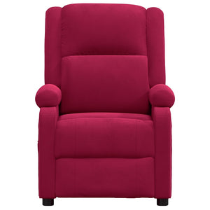 vidaXL Massage Recliner Wine Red Velvet