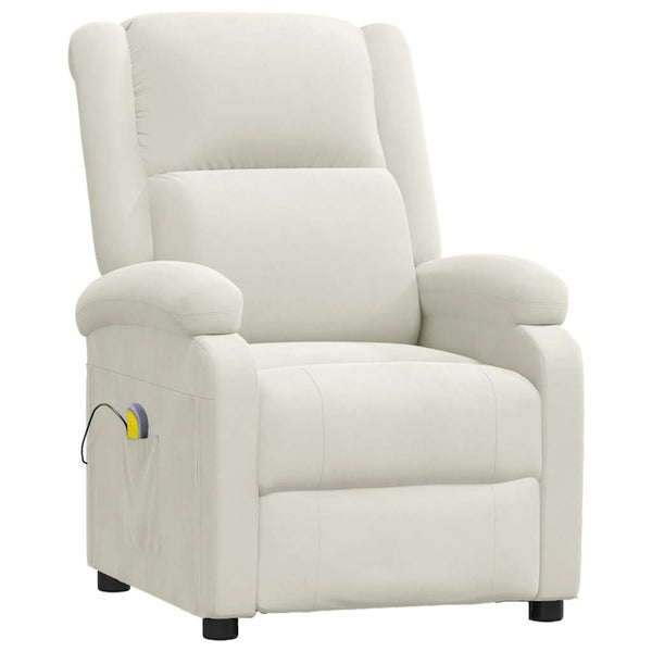 Massagesessel Creme Samt Relaxsessel
