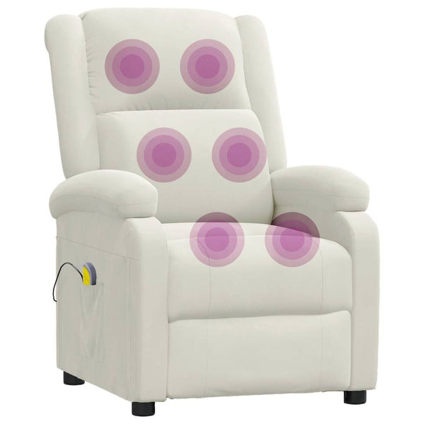 Massagesessel Creme Samt Relaxsessel