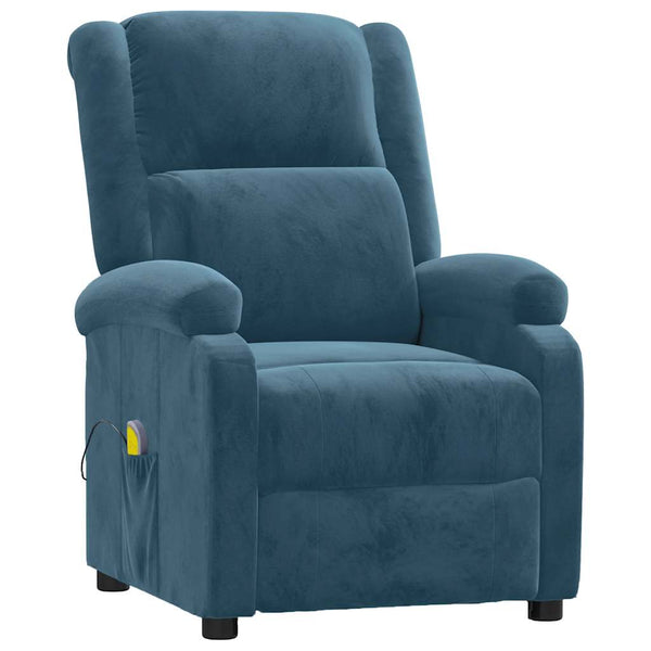 Massagesessel Blau Samt Relaxsessel