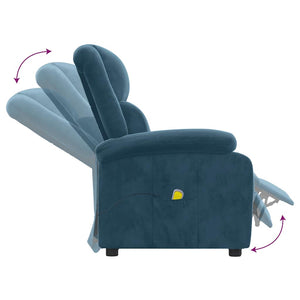 Massagesessel Blau Samt Relaxsessel