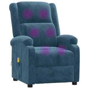Massagesessel Blau Samt Relaxsessel