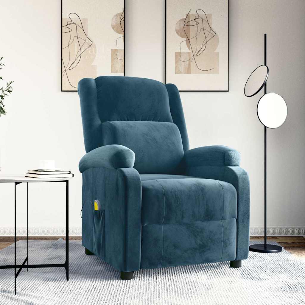 Massagesessel Blau Samt Relaxsessel