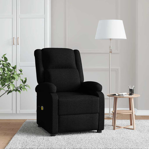 Massagesessel Ohrensessel Schwarz Stoff