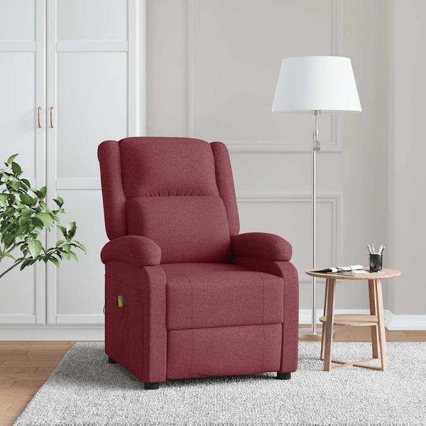 Massagesessel Weinrot Stoff