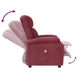 Massagesessel Weinrot Stoff
