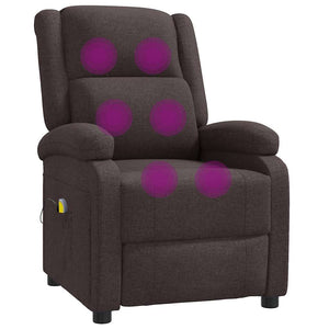 Ohrensessel Dunkelbraun mit Massagefunktion