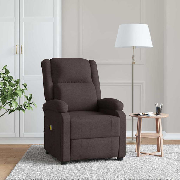 Ohrensessel Dunkelbraun mit Massagefunktion