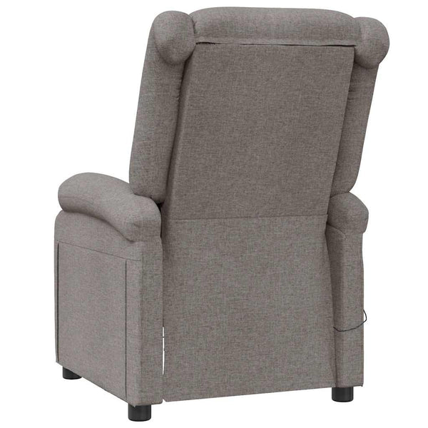 Massagesessel Taupe Stoff Ohrensessel