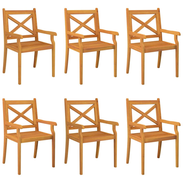 vidaXL Garden Dining Chairs 6 pcs Solid Acacia Wood