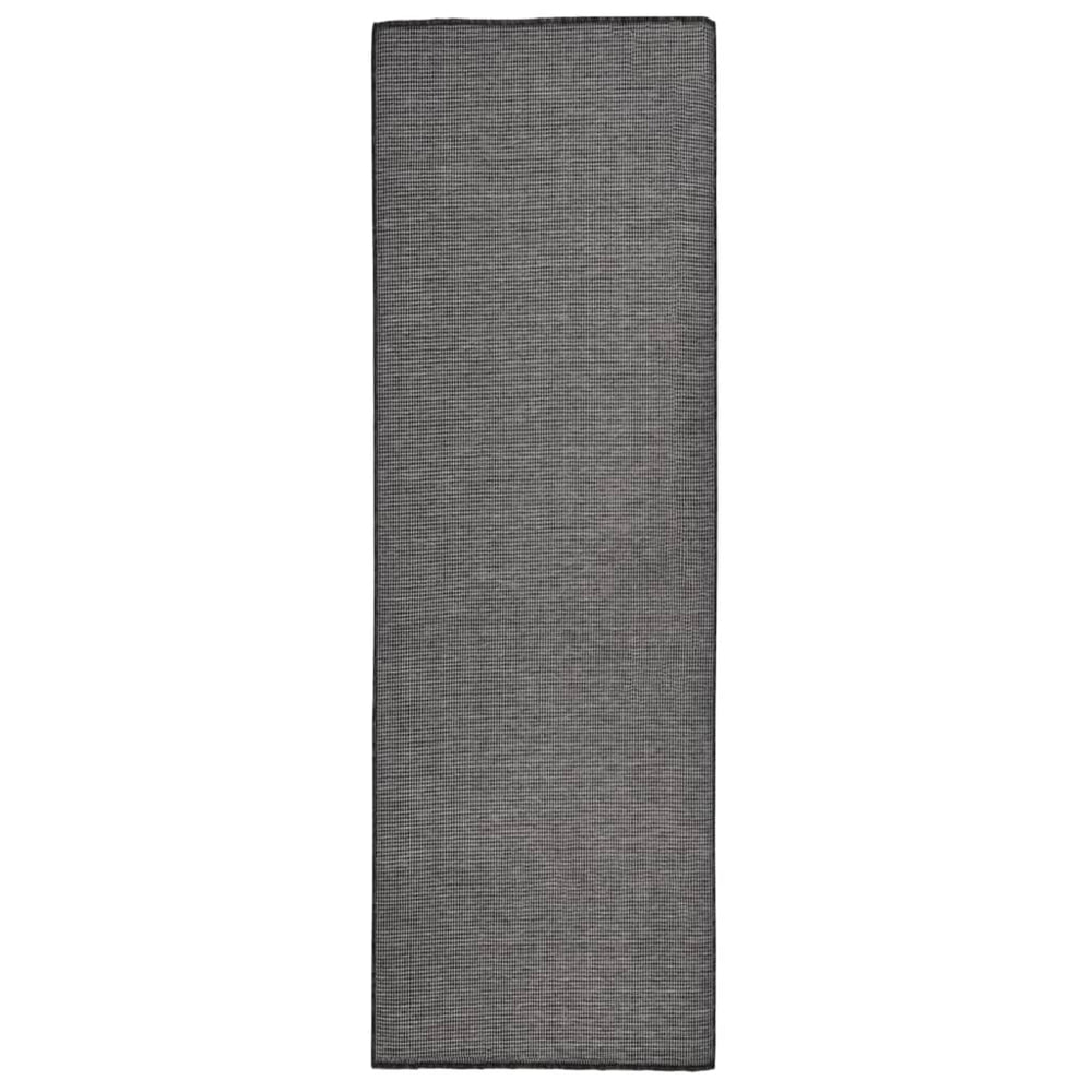 vidaXL Outdoor Flatweave Rug 80x250 cm Grey